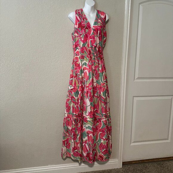 She+Sky Pink Floral Tiered Maxi Dress, NWT, 1XL, XL - Picture 1 of 5